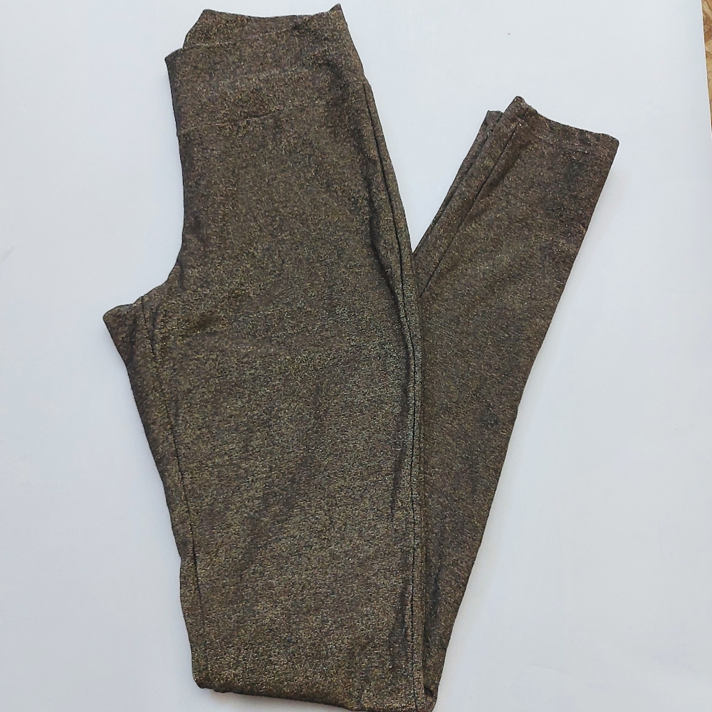 Three Dots Metallic Gold Leggings